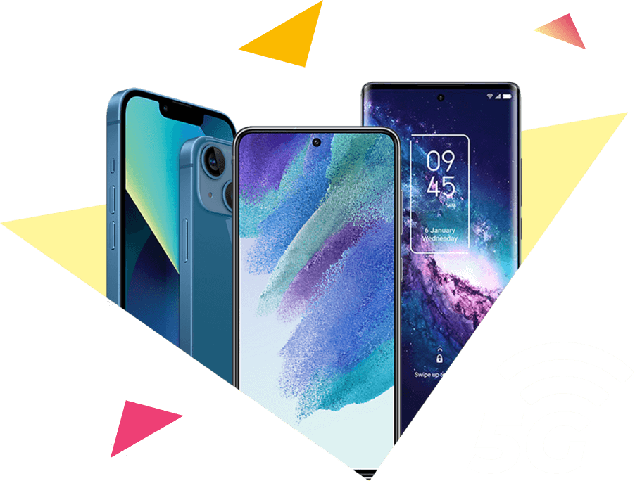 collection of mobile phone handsets