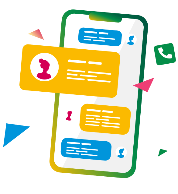 Call and text illustration