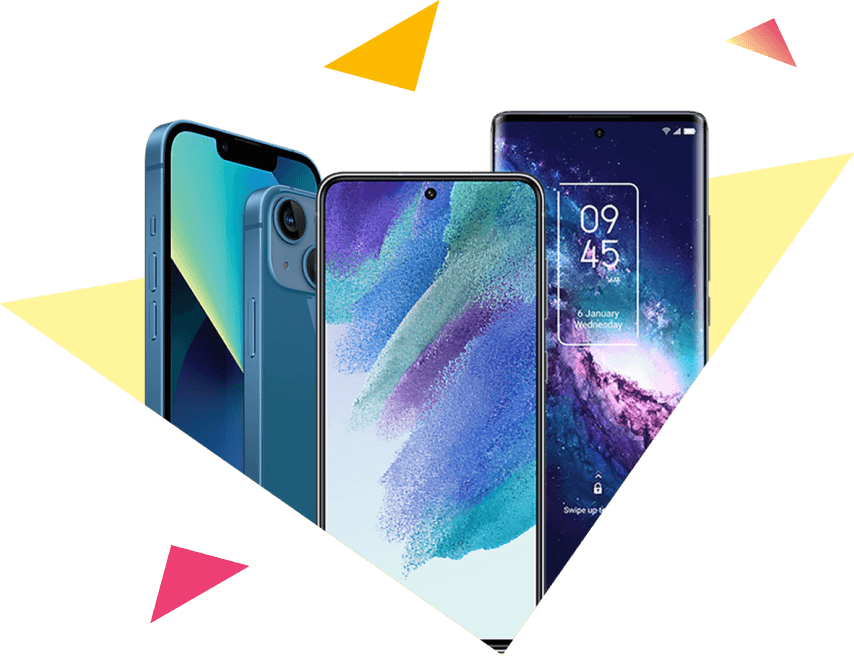 collection of mobile phone handsets